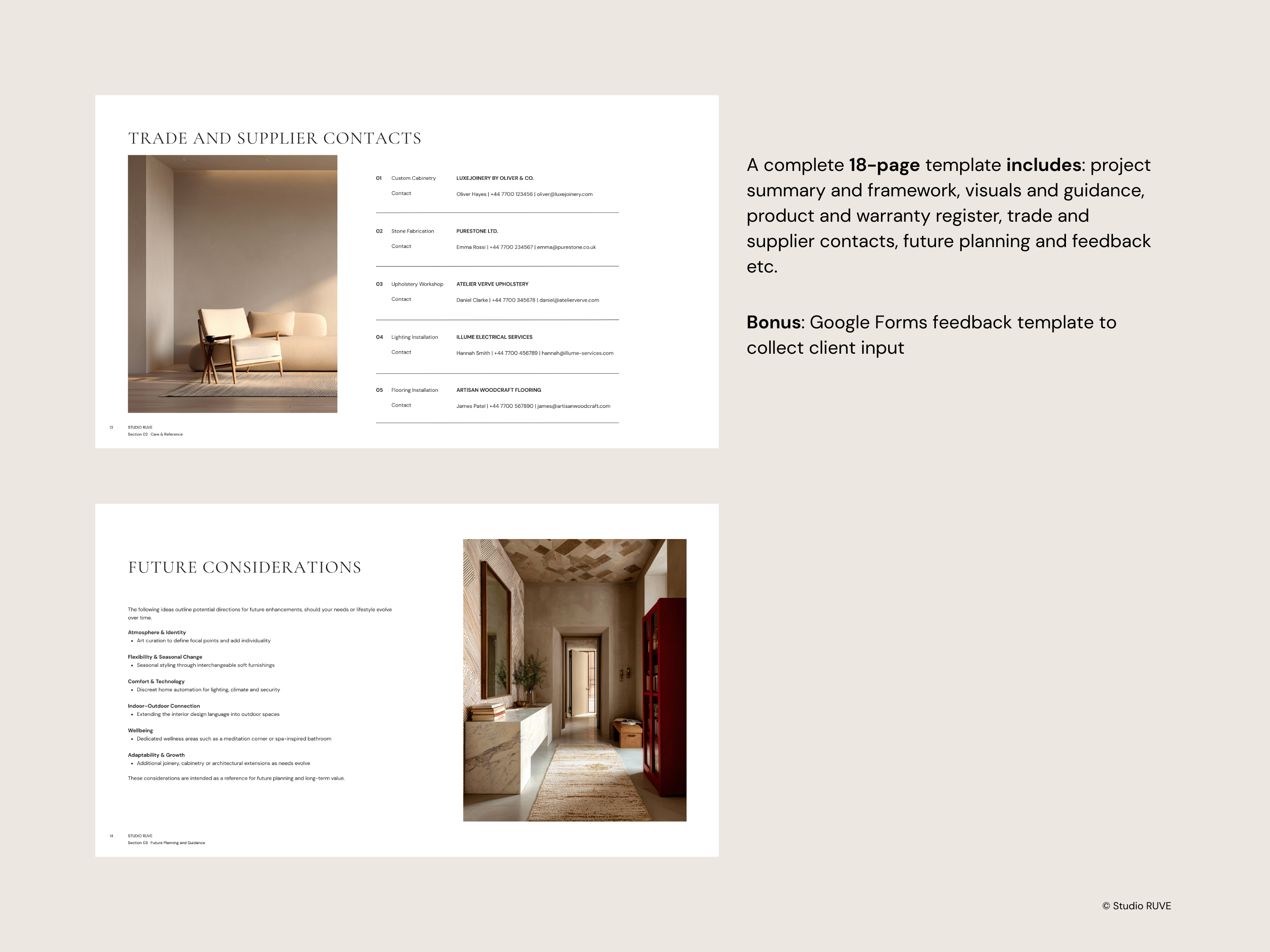 Client Handover and Care Guide Template